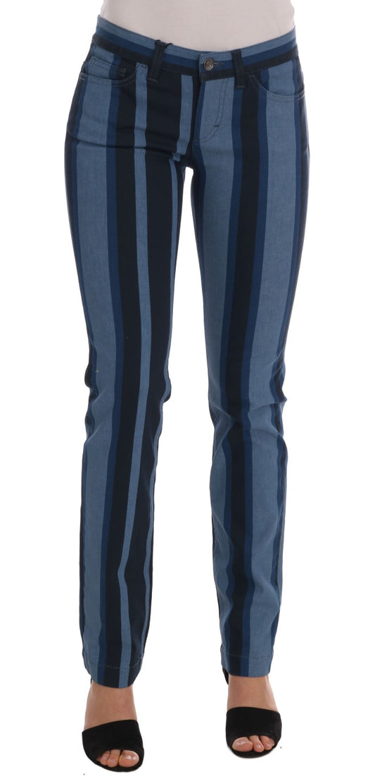 Jeans in cotone a righe blu GIRLY di Dolce &amp; Gabbana