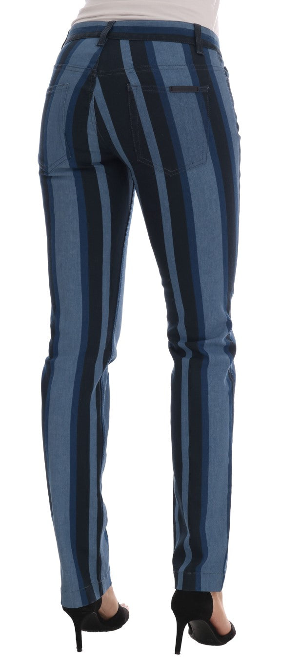 Jeans in cotone a righe blu GIRLY di Dolce &amp; Gabbana