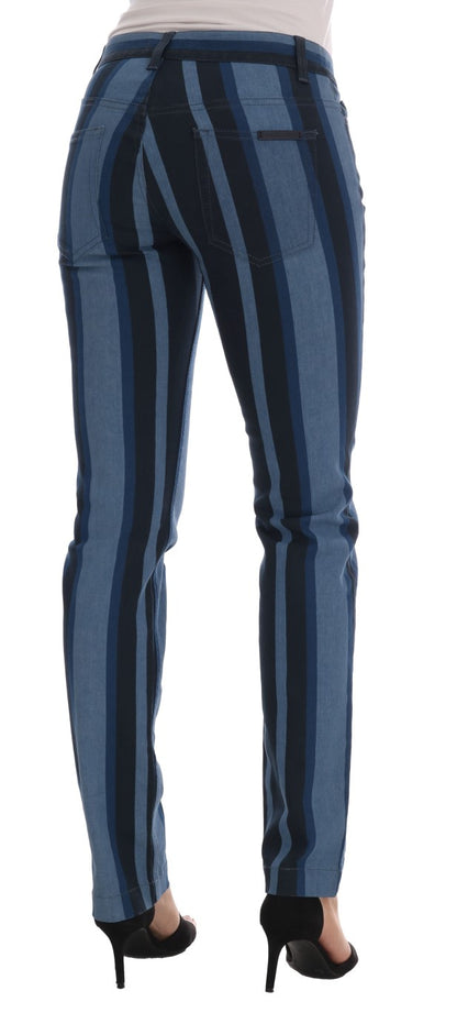 Jeans in cotone a righe blu GIRLY di Dolce &amp; Gabbana
