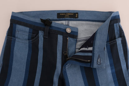 Jeans in cotone a righe blu GIRLY di Dolce &amp; Gabbana