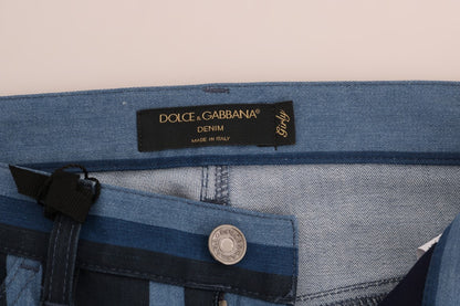 Jeans in cotone a righe blu GIRLY di Dolce &amp; Gabbana