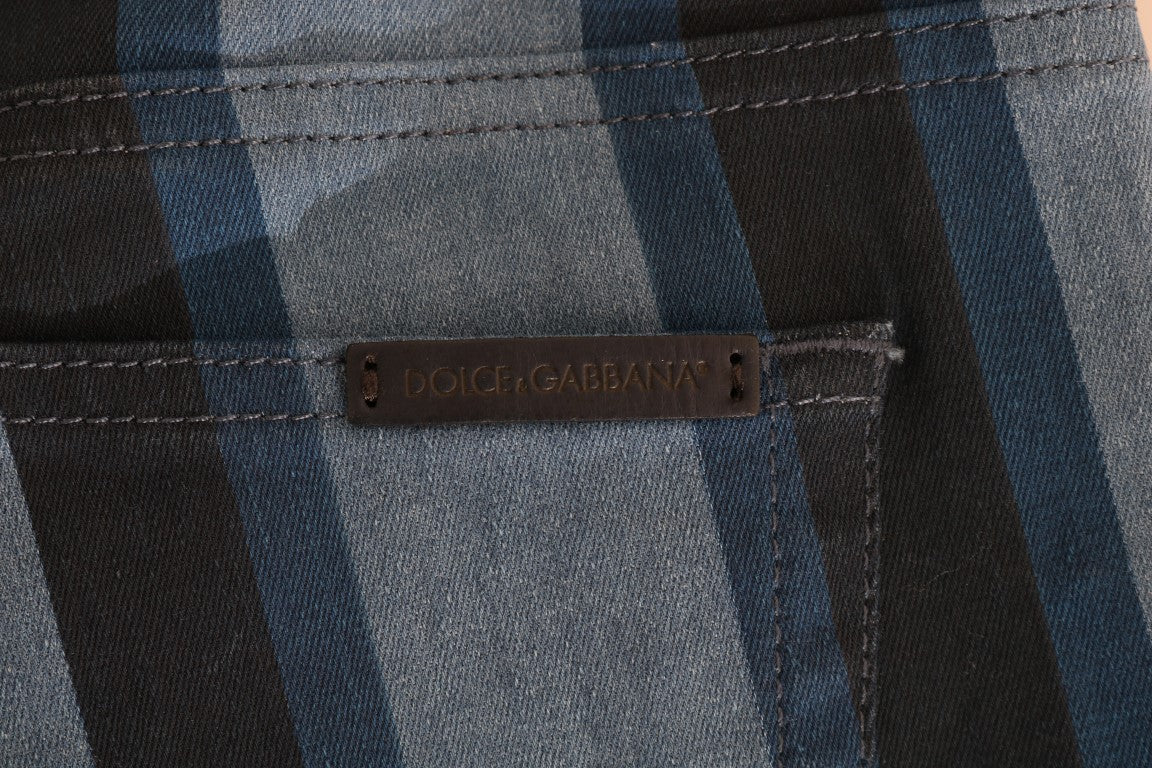 Jeans in cotone a righe blu GIRLY di Dolce &amp; Gabbana