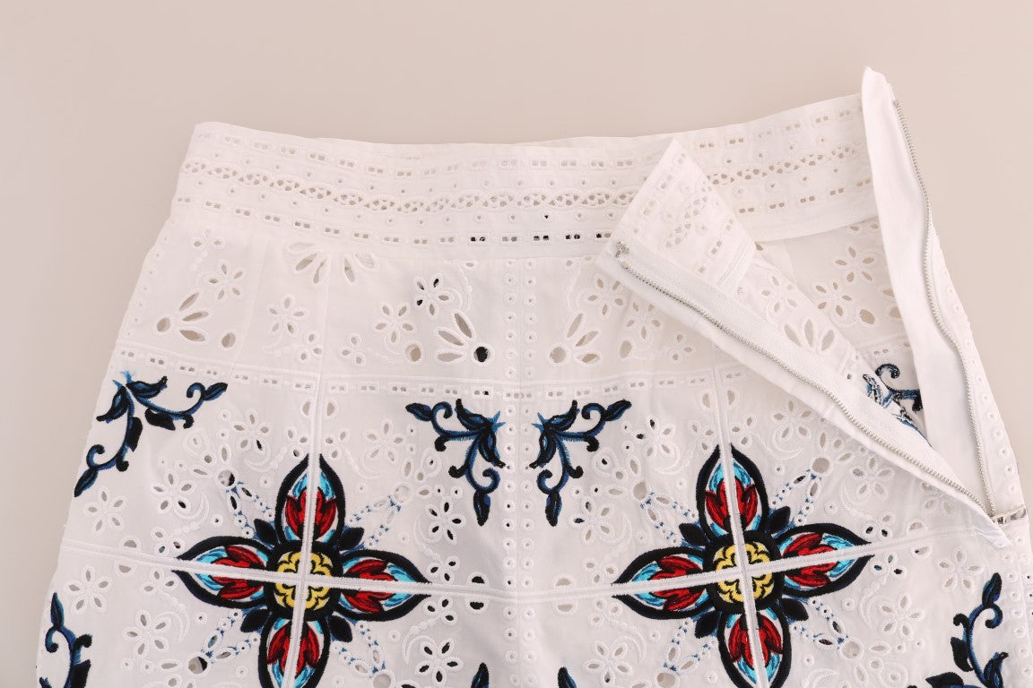 Pantaloni Capri con ritagli in maiolica multicolor Dolce &amp; Gabbana
