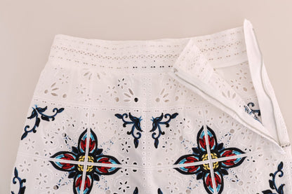Pantaloni Capri con ritagli in maiolica multicolor Dolce &amp; Gabbana