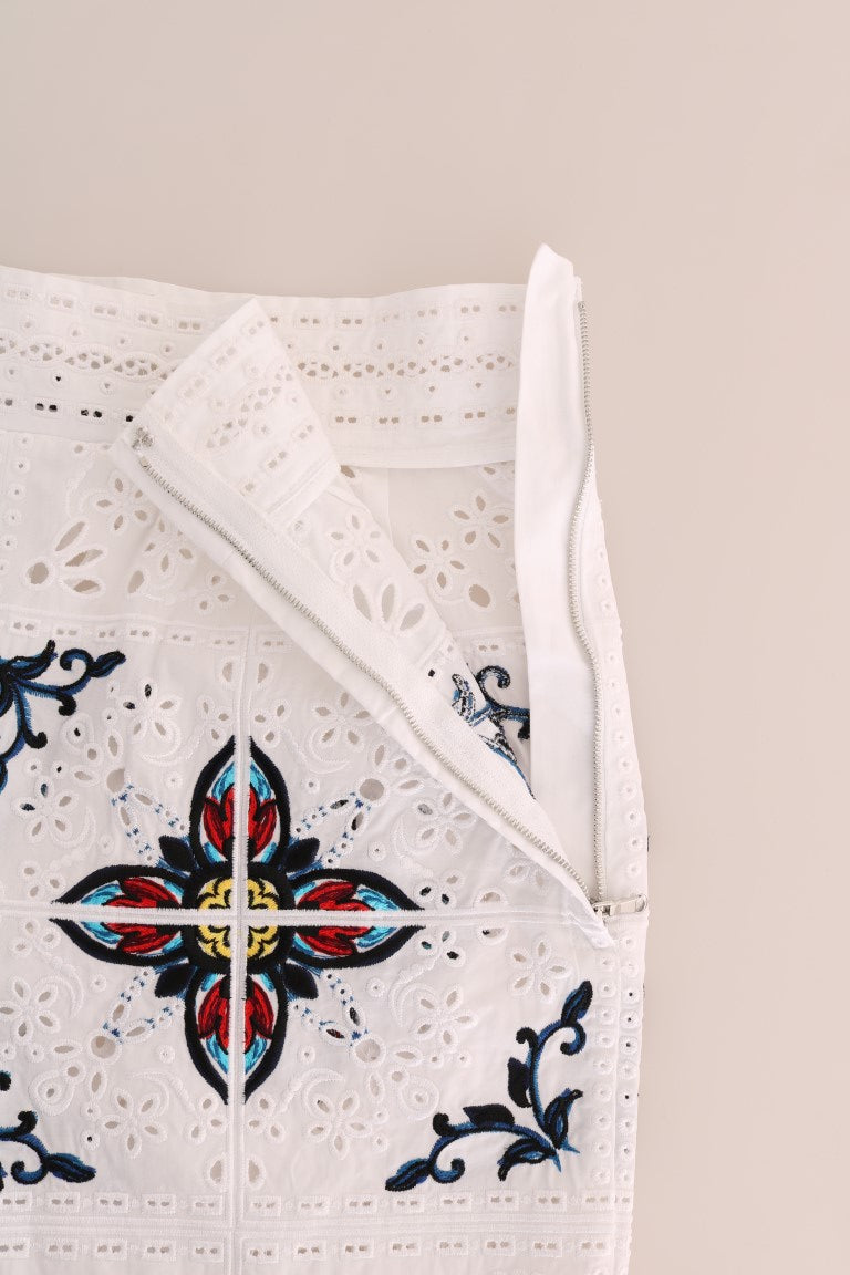Pantaloni Capri con ritagli in maiolica multicolor Dolce &amp; Gabbana