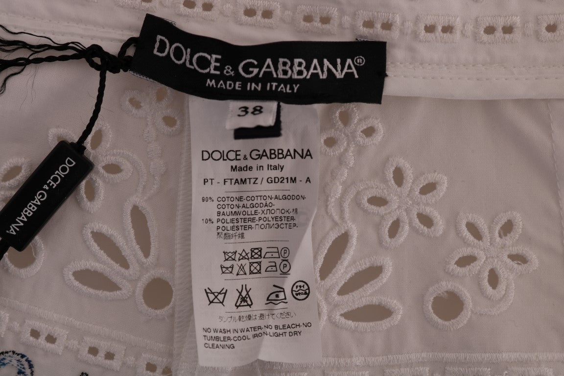 Pantaloni Capri con ritagli in maiolica multicolor Dolce &amp; Gabbana