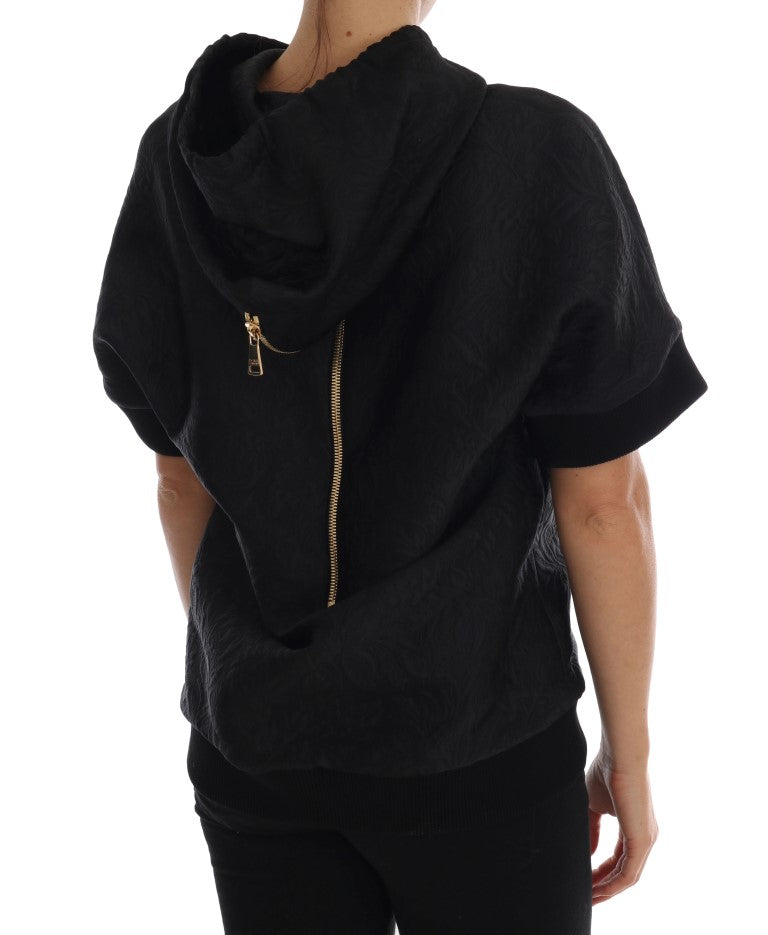 Dolce &amp; Gabbana Maglione con cappuccio in cristallo nero Fairy Tale