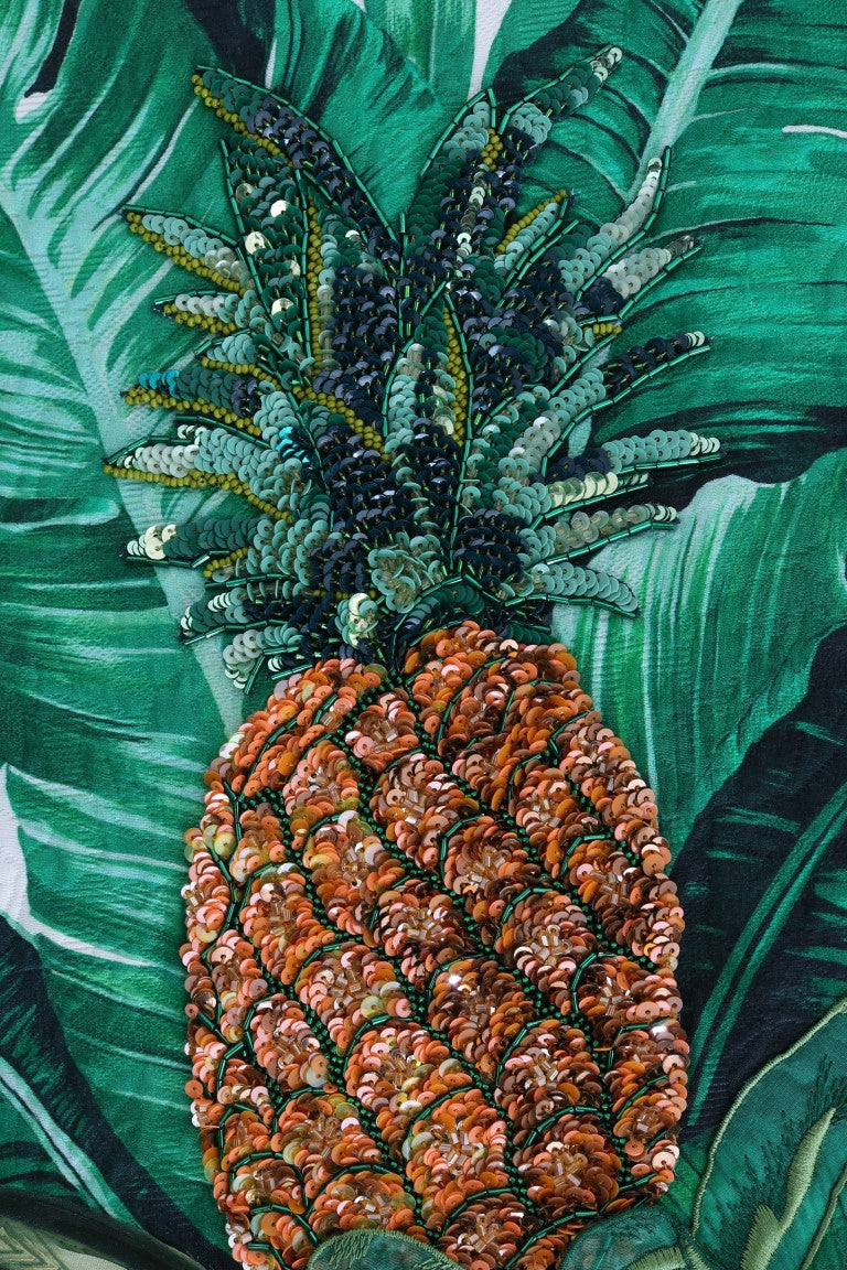 Dolce &amp; Gabbana Maglione girocollo con paillettes ananas e banana