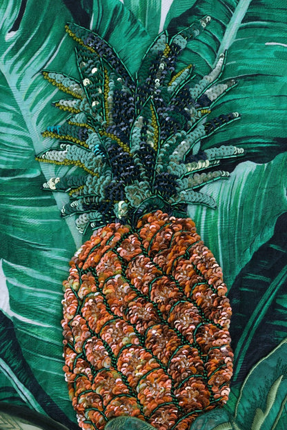 Dolce &amp; Gabbana Maglione girocollo con paillettes ananas e banana