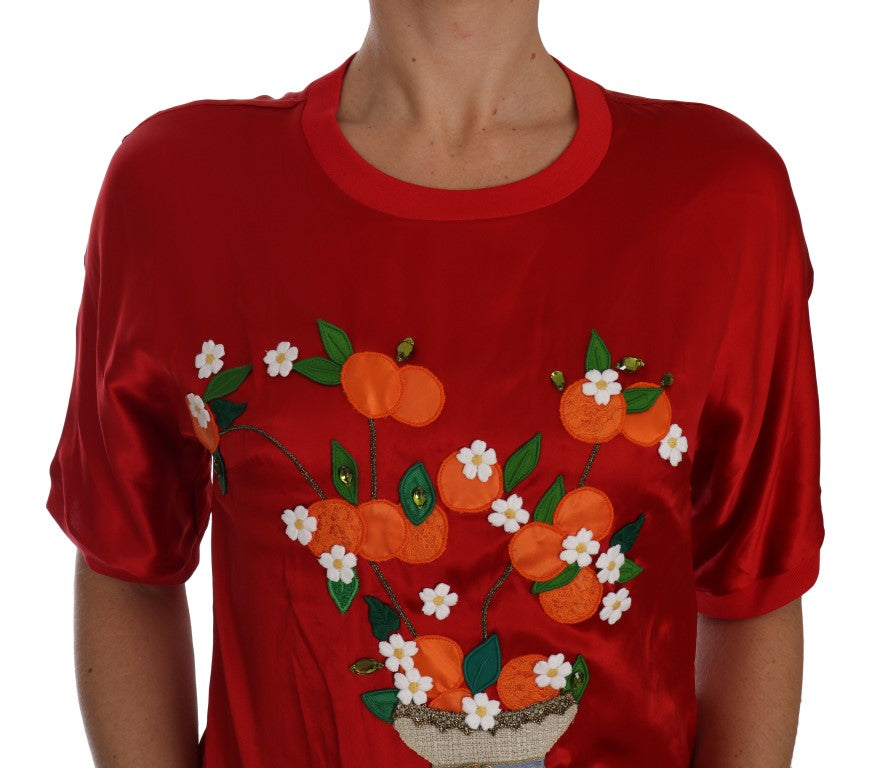 Vaso in seta rossa e arancione Dolce &amp; Gabbana con tappo in cristallo