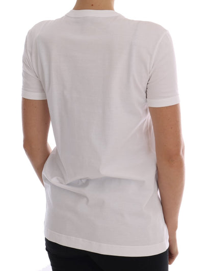 T-shirt in cotone bianco con scritta "Fairy Tale" di Dolce &amp; Gabbana