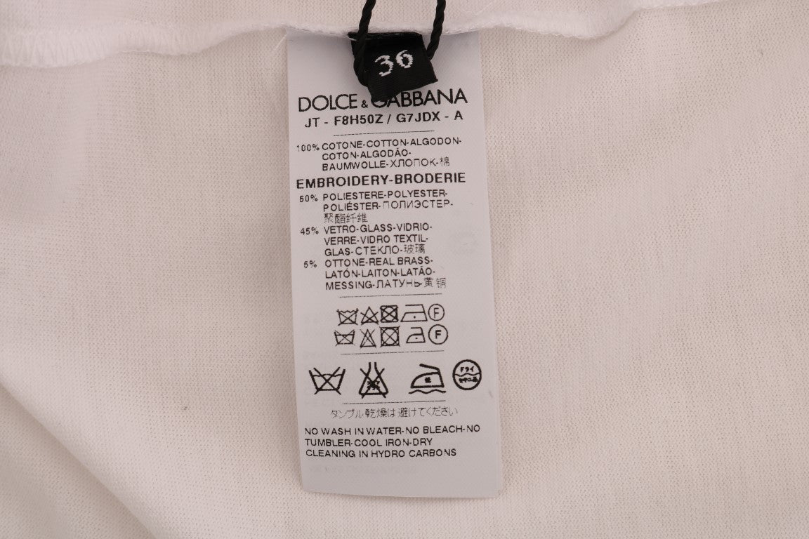 T-shirt in cotone bianco con scritta "Fairy Tale" di Dolce &amp; Gabbana
