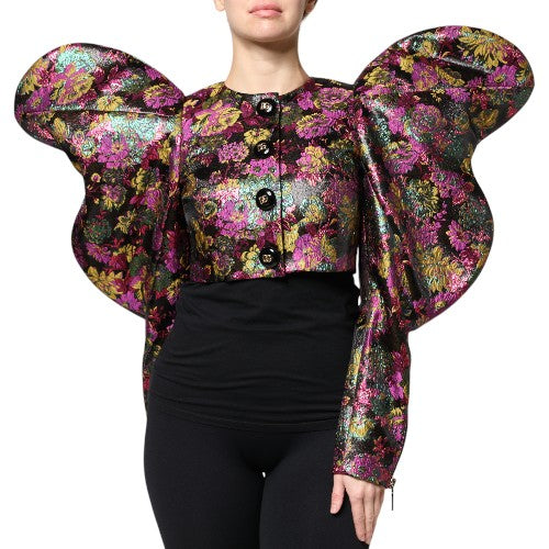 Giacca corta in jacquard floreale multicolore Dolce &amp; Gabbana