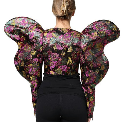 Giacca corta in jacquard floreale multicolore Dolce &amp; Gabbana