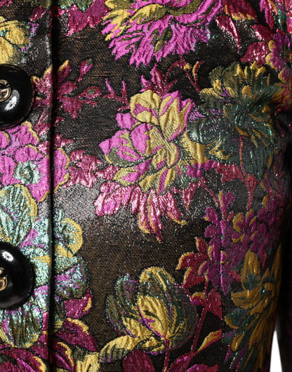 Giacca corta in jacquard floreale multicolore Dolce &amp; Gabbana