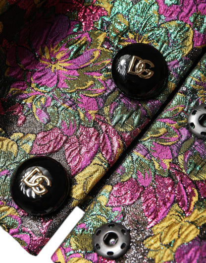 Giacca corta in jacquard floreale multicolore Dolce &amp; Gabbana