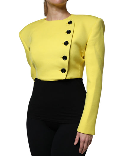Giacca corta a maniche lunghe in lana giallo limone Dolce &amp; Gabbana