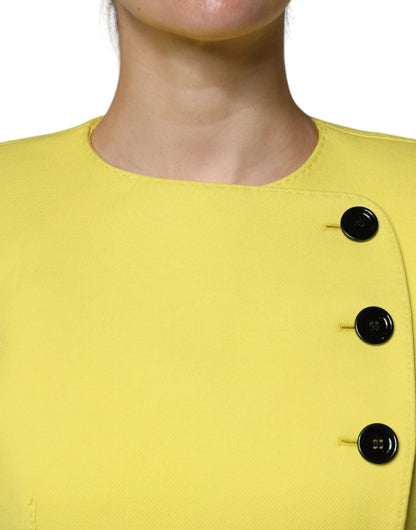 Giacca corta a maniche lunghe in lana giallo limone Dolce &amp; Gabbana