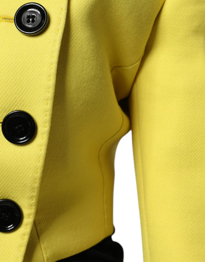 Giacca corta a maniche lunghe in lana giallo limone Dolce &amp; Gabbana