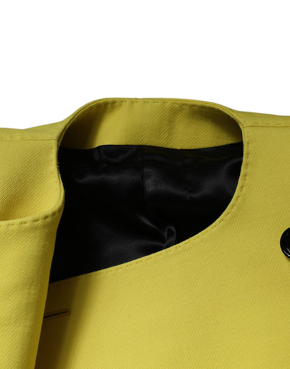 Giacca corta a maniche lunghe in lana giallo limone Dolce &amp; Gabbana