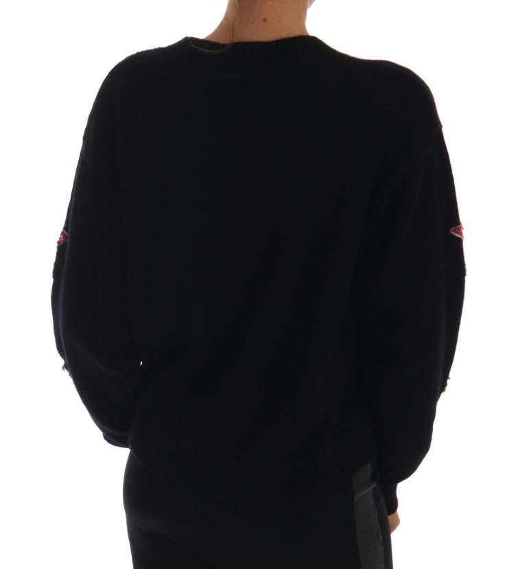 Dolce &amp; Gabbana Fairy Tale Crystal Maglione in cashmere nero