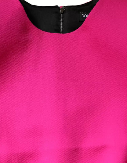 Dolce &amp; Gabbana Mini abito aderente senza maniche rosa a trapezio