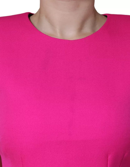 Dolce &amp; Gabbana Mini abito aderente senza maniche rosa a trapezio