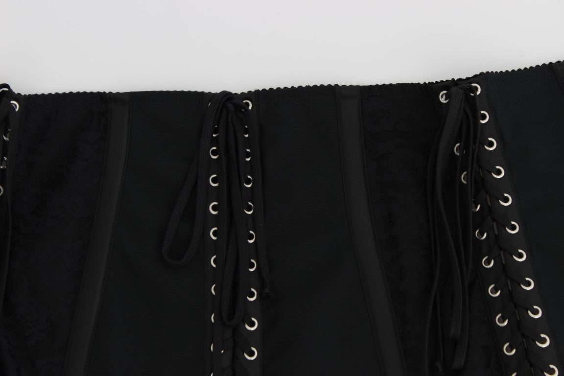 Cintura elasticizzata nera Dolce &amp; Gabbana con cinturino in vita