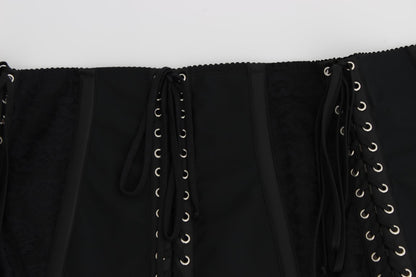 Cintura elasticizzata nera Dolce &amp; Gabbana con cinturino in vita