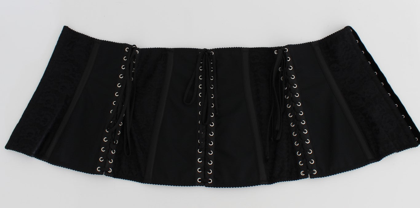 Cintura elasticizzata nera Dolce &amp; Gabbana con cinturino in vita