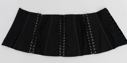 Cintura elasticizzata nera Dolce &amp; Gabbana con cinturino in vita