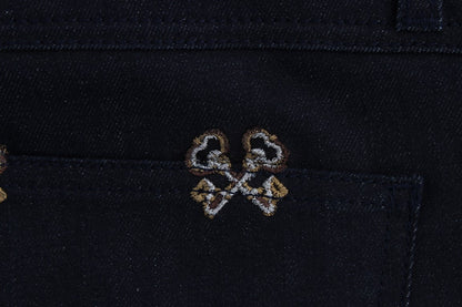 Jeans KATE slim fit con ricamo a chiave blu Dolce &amp; Gabbana