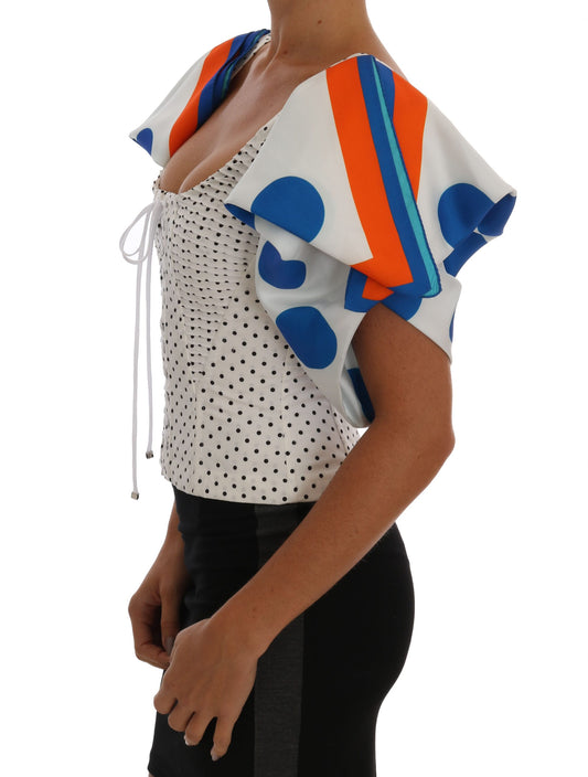 Dolce &amp; Gabbana Top bustier in seta bianca a pois