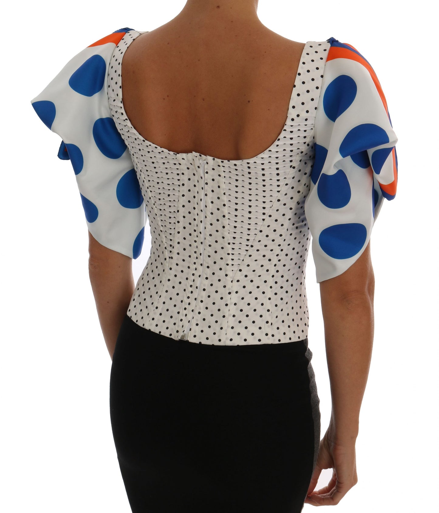 Dolce &amp; Gabbana Top bustier in seta bianca a pois
