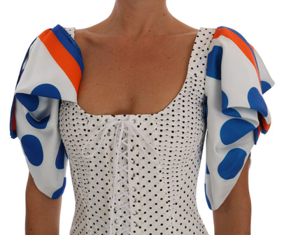 Dolce &amp; Gabbana Top bustier in seta bianca a pois