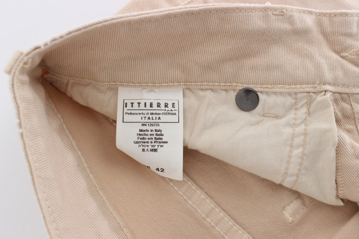 Jeans elasticizzati in cotone slim fit lavaggio beige Cavalli