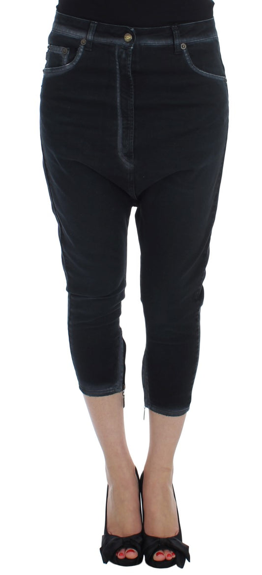 Jeans larghi e rilassati in cotone elasticizzato blu Cavalli
