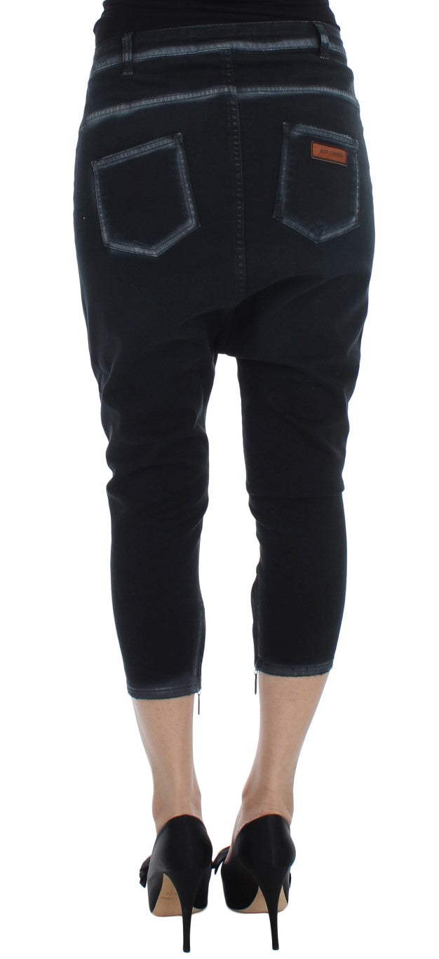 Jeans larghi e rilassati in cotone elasticizzato blu Cavalli