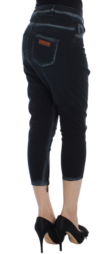 Jeans larghi e rilassati in cotone elasticizzato blu Cavalli