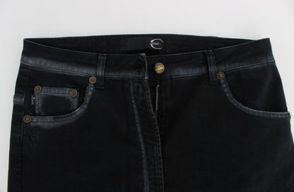 Jeans larghi e rilassati in cotone elasticizzato blu Cavalli