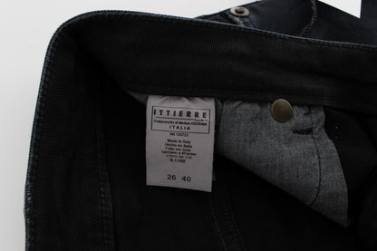 Jeans larghi e rilassati in cotone elasticizzato blu Cavalli