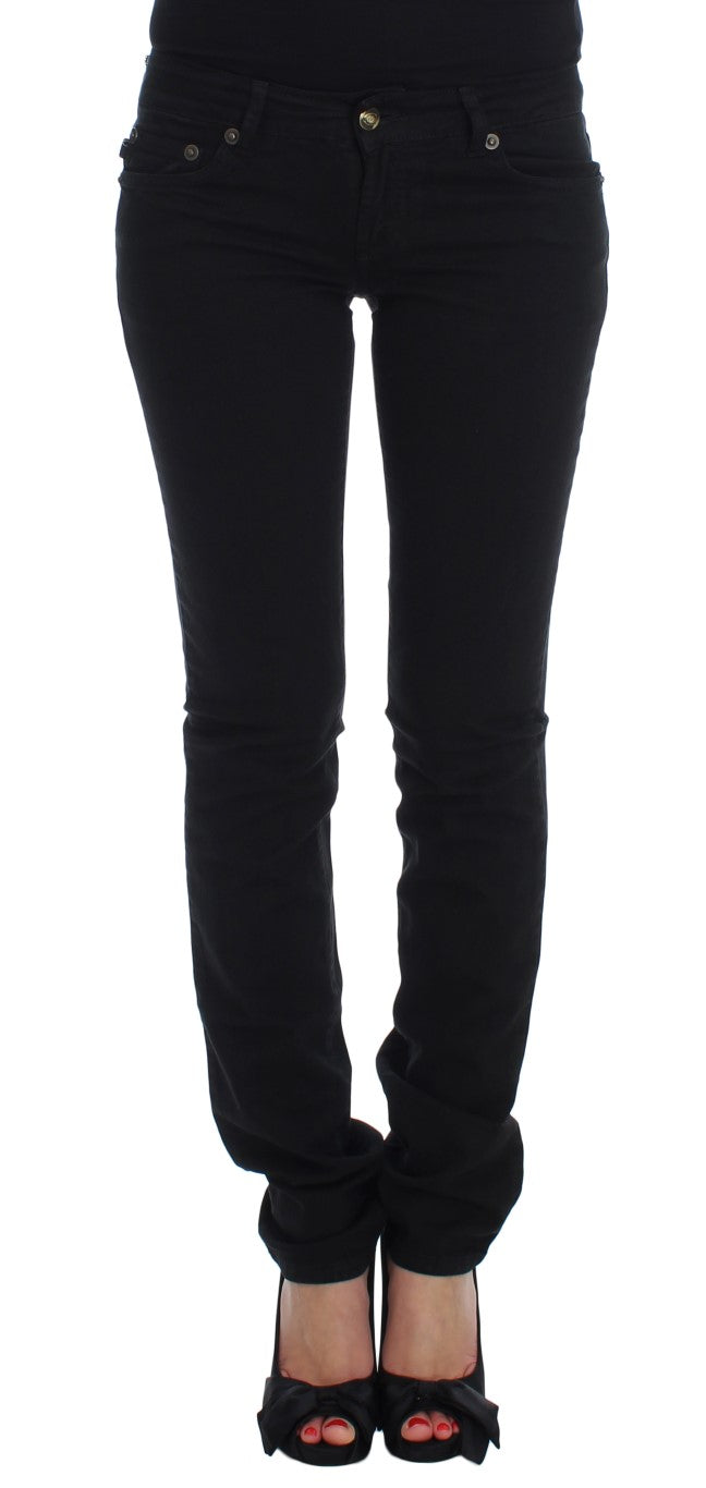 Jeans Cavalli neri in cotone elasticizzato slim fit