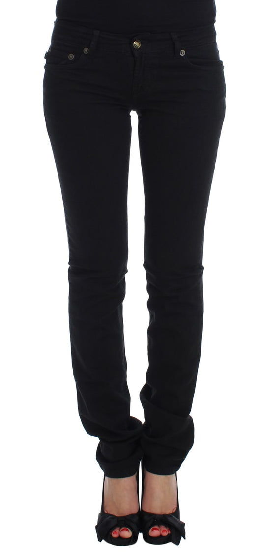 Jeans Cavalli neri in cotone elasticizzato slim fit