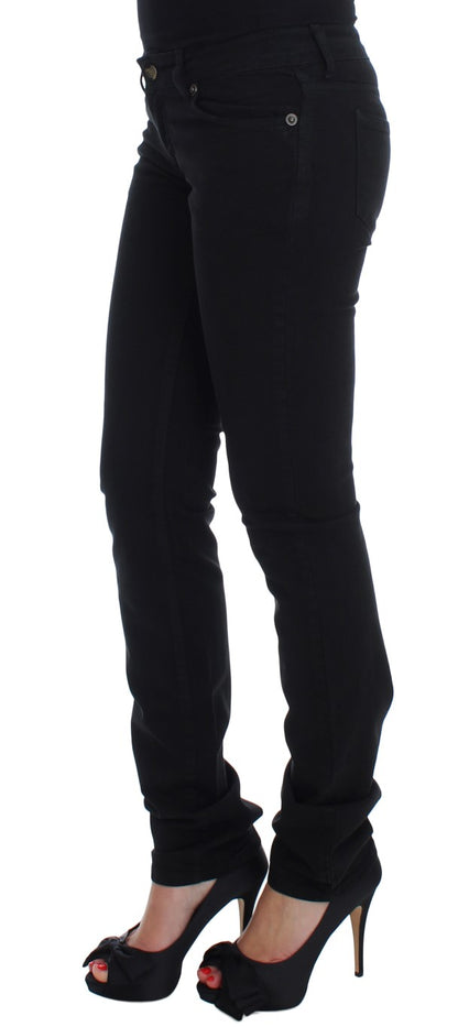 Jeans Cavalli neri in cotone elasticizzato slim fit