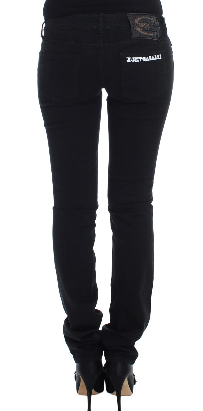 Jeans Cavalli neri in cotone elasticizzato slim fit