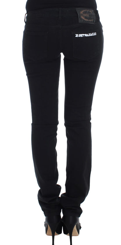 Jeans Cavalli neri in cotone elasticizzato slim fit