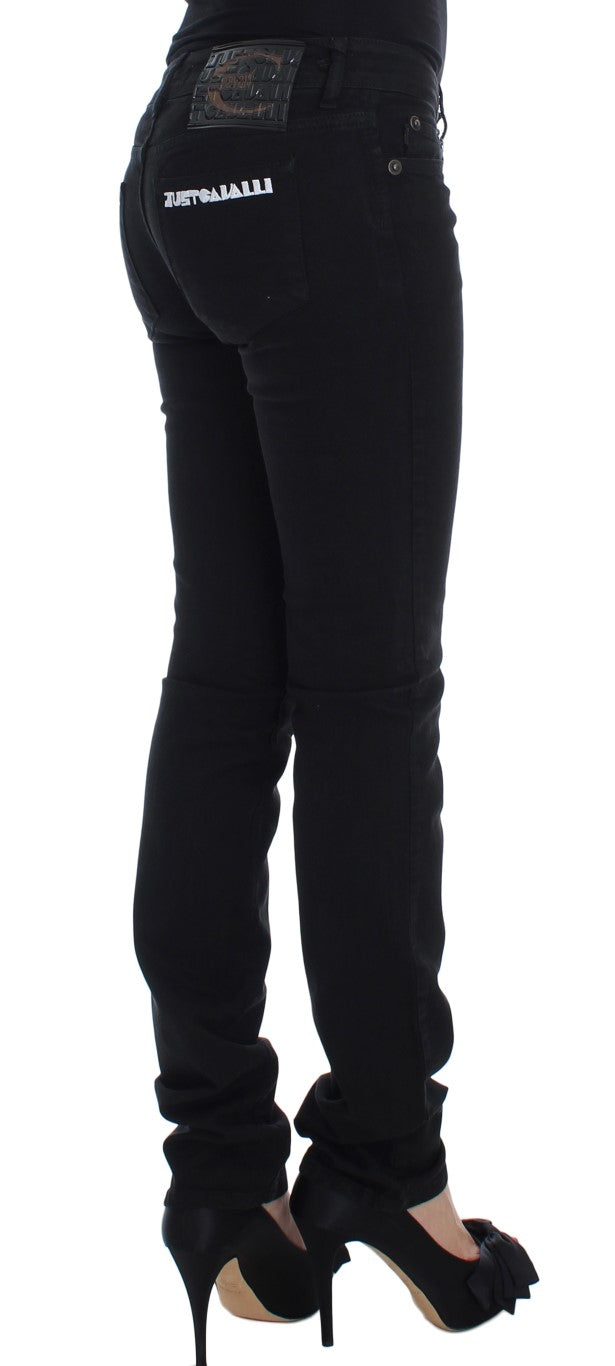 Jeans Cavalli neri in cotone elasticizzato slim fit