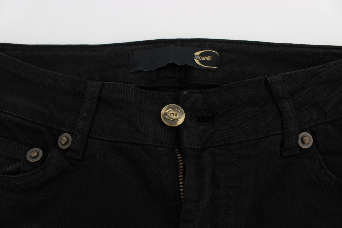 Jeans Cavalli neri in cotone elasticizzato slim fit