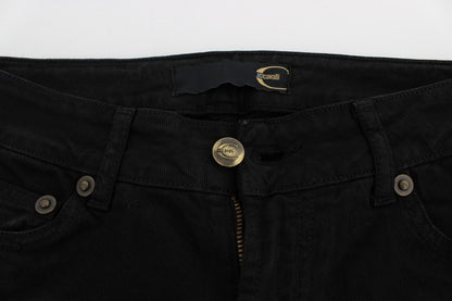 Jeans Cavalli neri in cotone elasticizzato slim fit