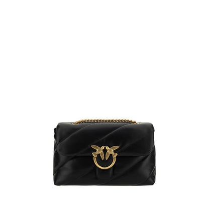 Borsa a tracolla PINKO Bos Taurus in pelle di vitello nera